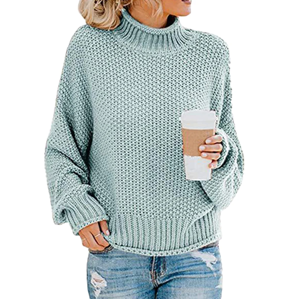 Осенне-зимний женский свитер базовый Женский пуловер с рукавом летучая мышь