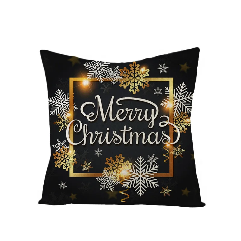 

2020 Christmas linen pillowcase black series home decoration pillowcase Amazon cross-border home wholesale