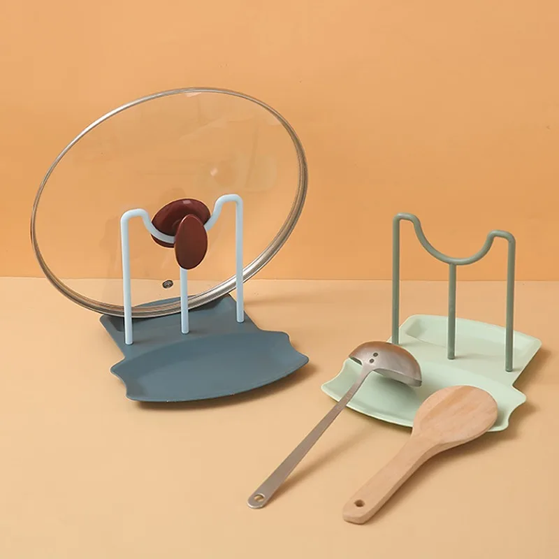 

1PC Kitchen Organizer Pot Lid Storage Punch-free Spoons Pad Bracket Rack Shelf Countertop Home Kitchen Shelves Accessories Tool