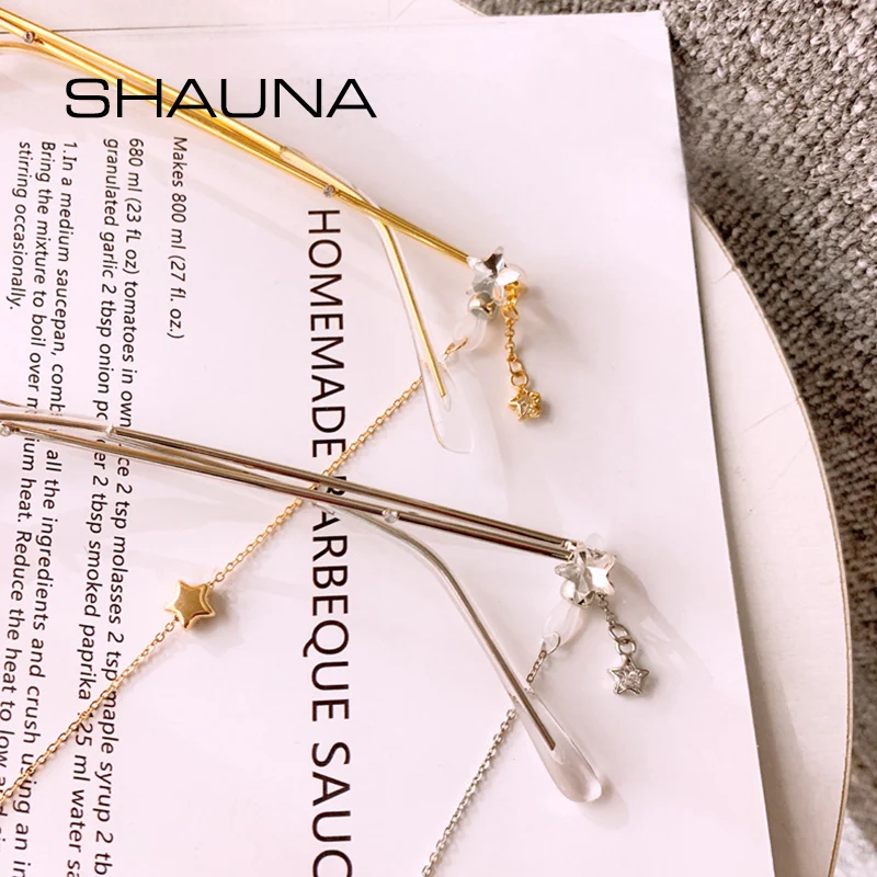 SHAUNA Ins популярная модная звезда Хрустальная подвеска без линз плоская
