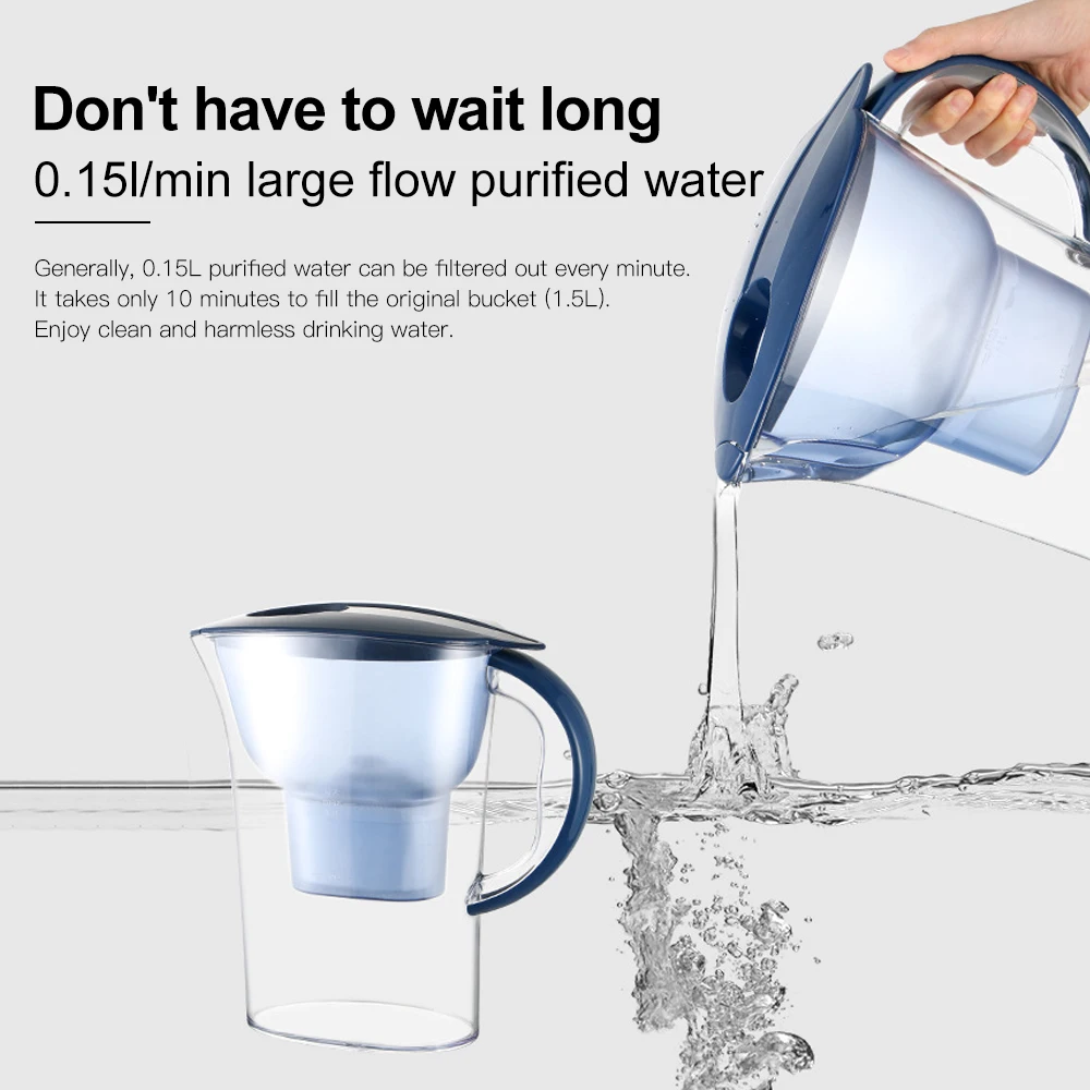 Кувшин для очистки воды 2 5 л домашний фильтр 4 ступенчатый удаления примесей