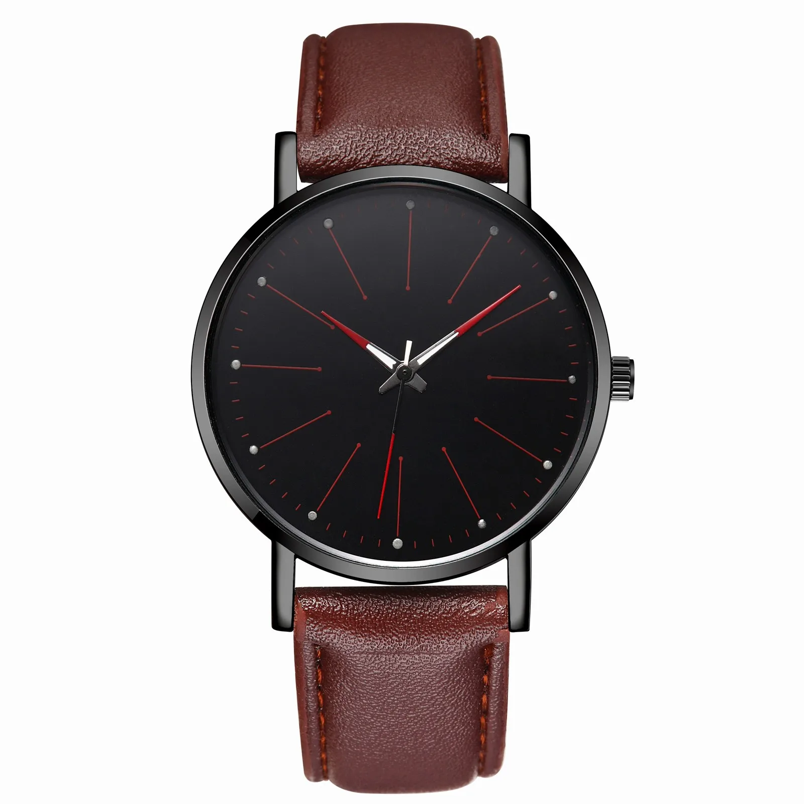 

Reloj hombre Watches Men Luxury Sleek Minimalist Fashion Leather Strap Luminous Pointer Quartz Watch WristWatch F3