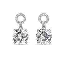 trendy 925 sterling silver 2ct d color vvs1 round moissanite stud earrings women jewelry geometric earrings pass diamond tester