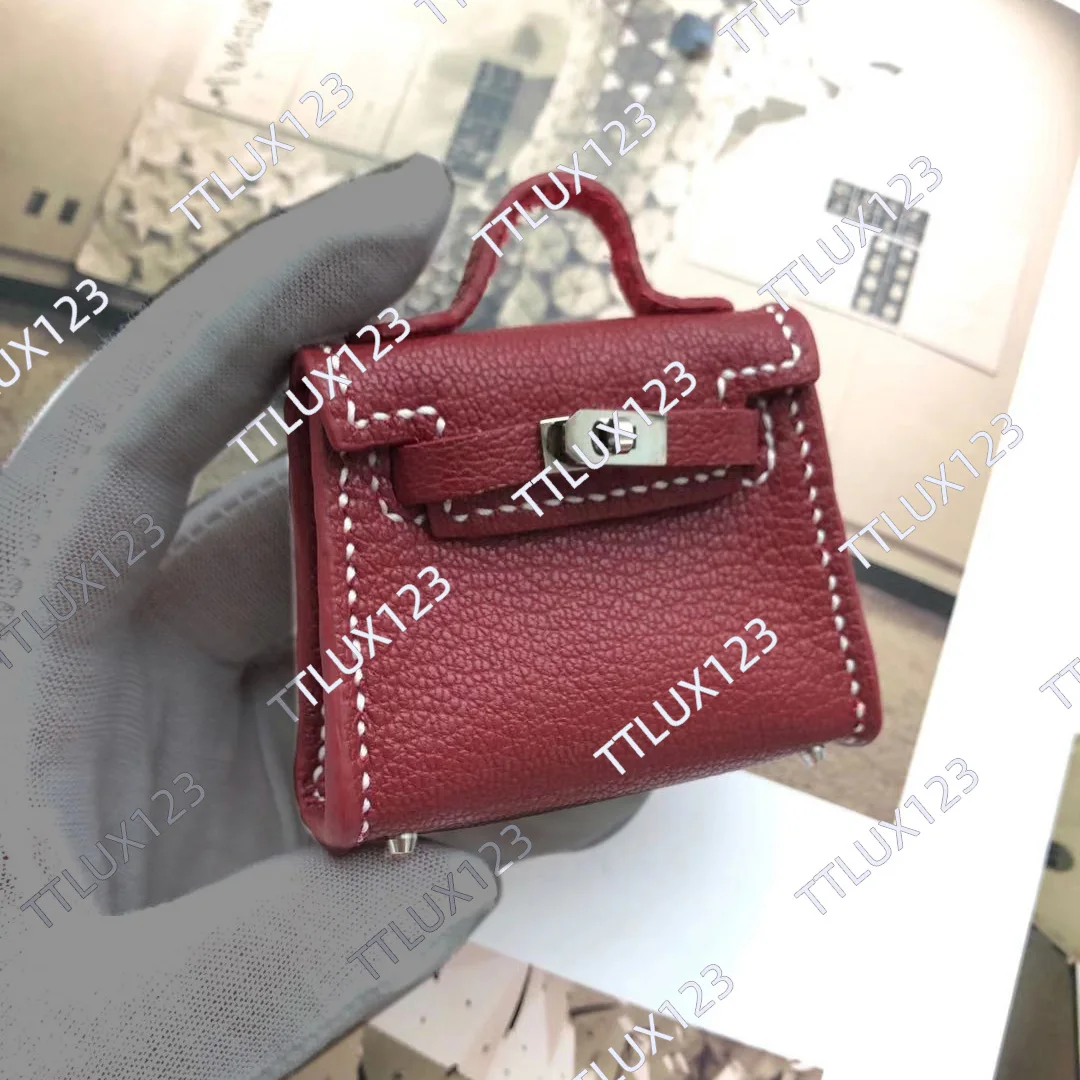 

Super Mini Bag Geniune Leather Miniature Handbag Decoration Pendant bag Airpod Case Luxury Designer Keychain Charm Purse