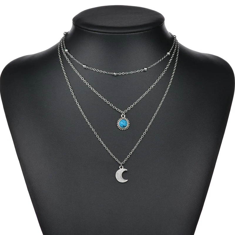 Новые модные ювелирные изделия многослойное ожерелье женское в стиле панк с