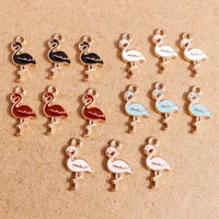 10pcs 817mm alloy enamel crane charms for jewelry making fashion drop earrings pendant necklaces diy jewelry crafts accessories