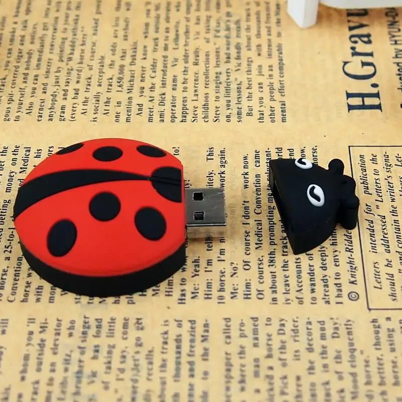 Мультяшный USB флеш накопитель милый Божья коровка 32 Гб 64 128 Мб флешки Memoria Stick Beetle