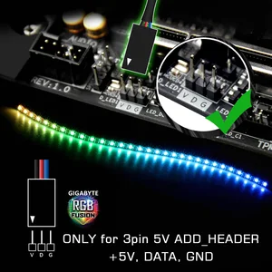 Адресуемая материнская плата 5 в 3 Pin PC Светодиодная лента RGB PC светодиодная ленсветильник GIGABYTE RGB Fusion (5 В 3 контакта адресуемые светодиодные разъемы)