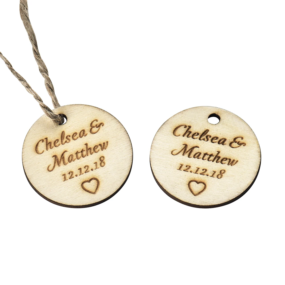 100 шт. деревянные круглые столы с гравировкой | Дом и сад