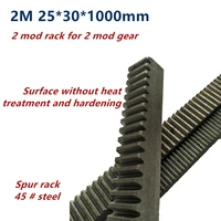 1pc 2m 2 mod 25301000mm mold gear rack precision cnc rack straight teeth toothed rack router