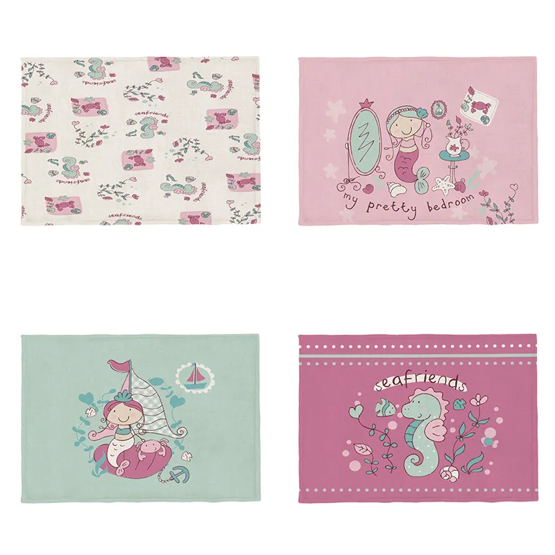 Милая мультяшная животная замок Русалка морская лошадь Осьминог Полиэстеровая