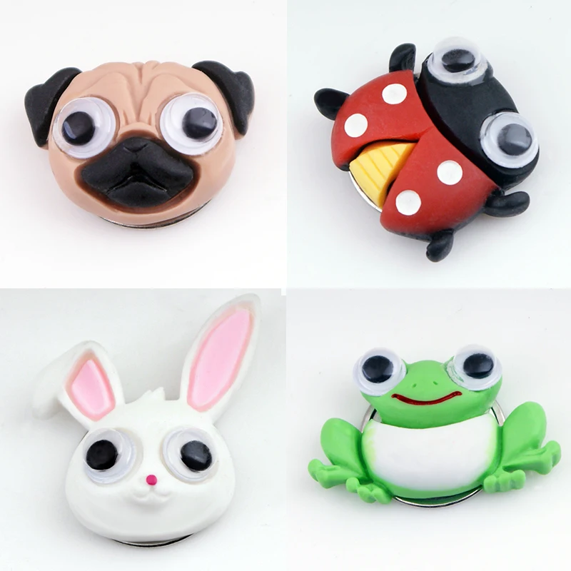 Подвижные глаза 3D Мультфильм Божья коровка лягушка кролик панда Собака Смола 18