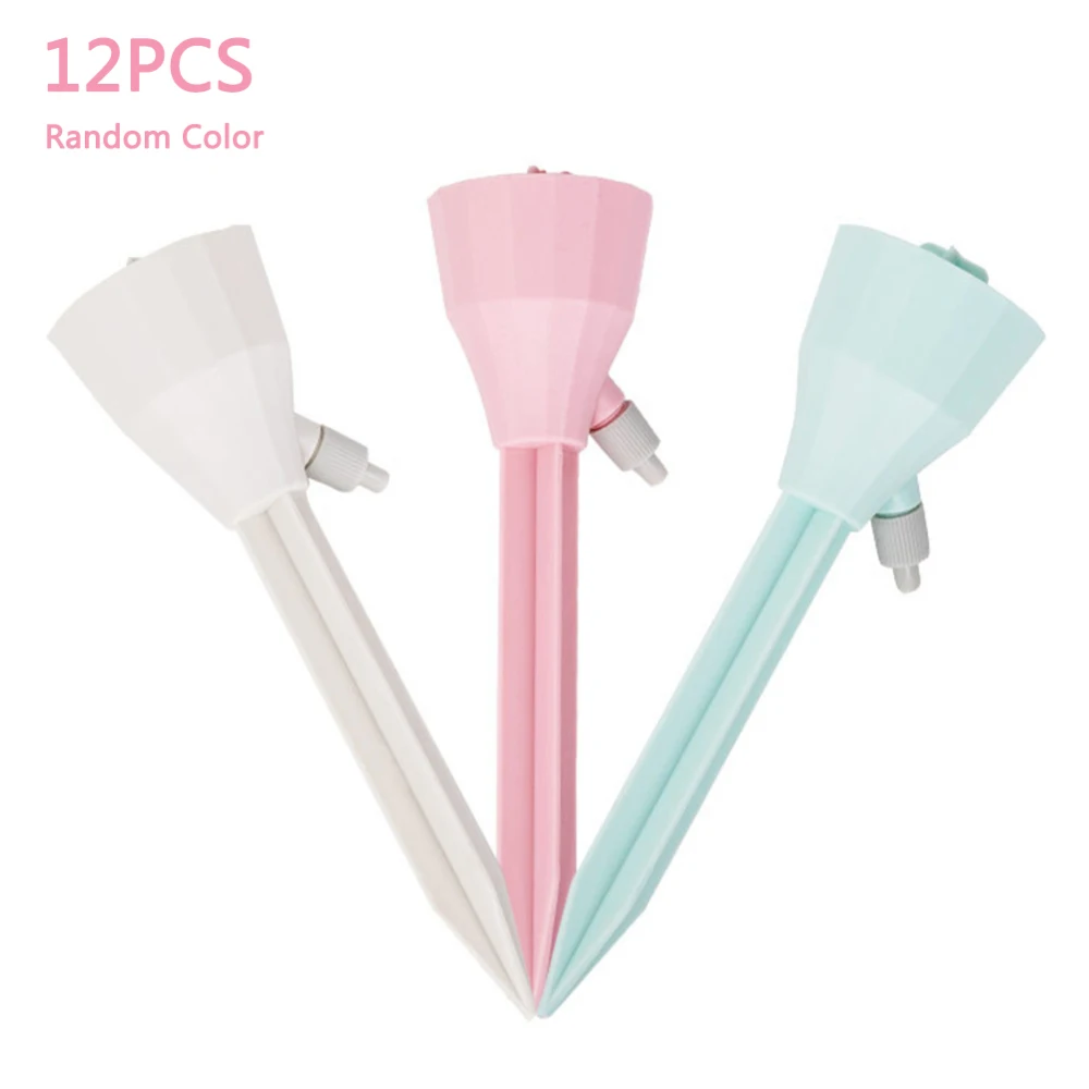 

12pcs Auto Drip Irrigation System Adjustable Automatic Watering Spike With Slow Release Control Valve Switch For Indoor Plants