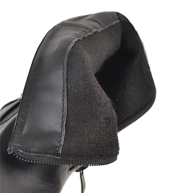 

2018 Lady's Rivets Buckle Strap Medium Block Heels Ankle Short Street Rock Motorcycle Boots Women Autumn Shoes Plus Size