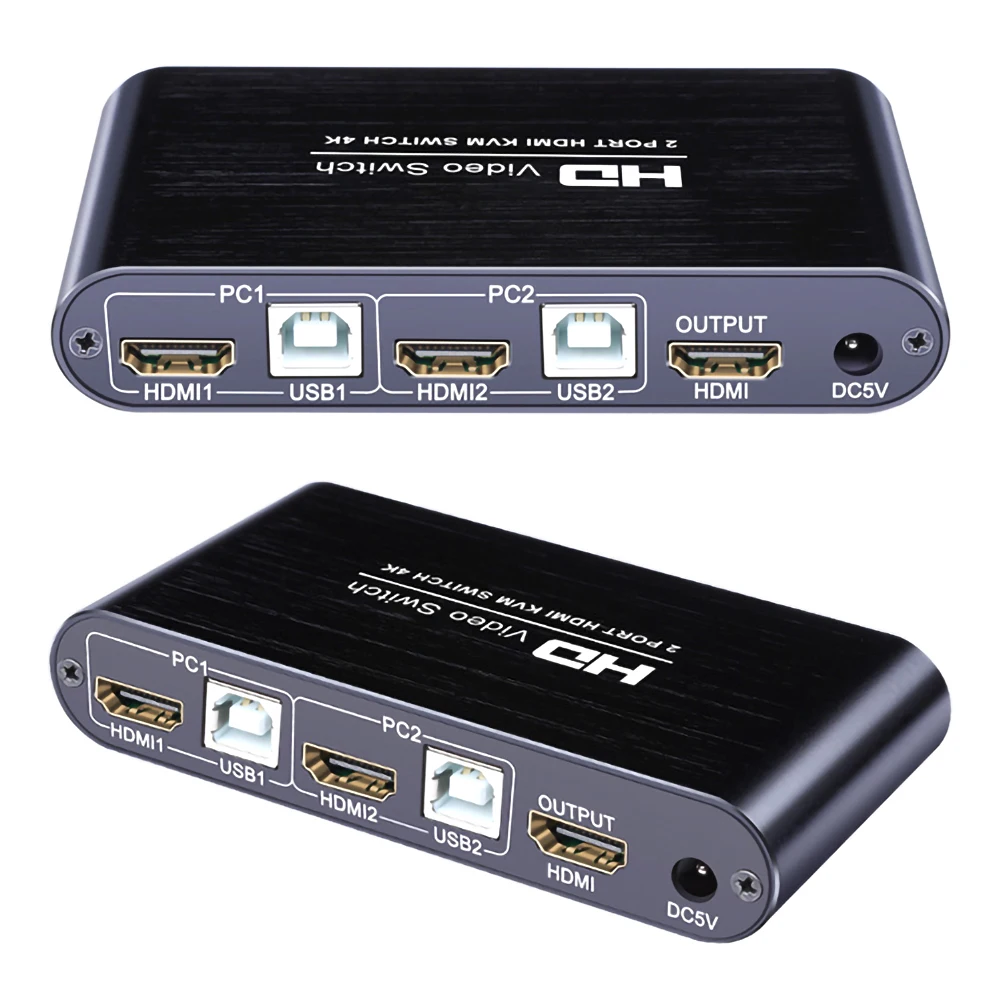 2-портовый HDMI Kvm-переключатель 4K x 2K Ultra Hd переключатель для двухэкранной