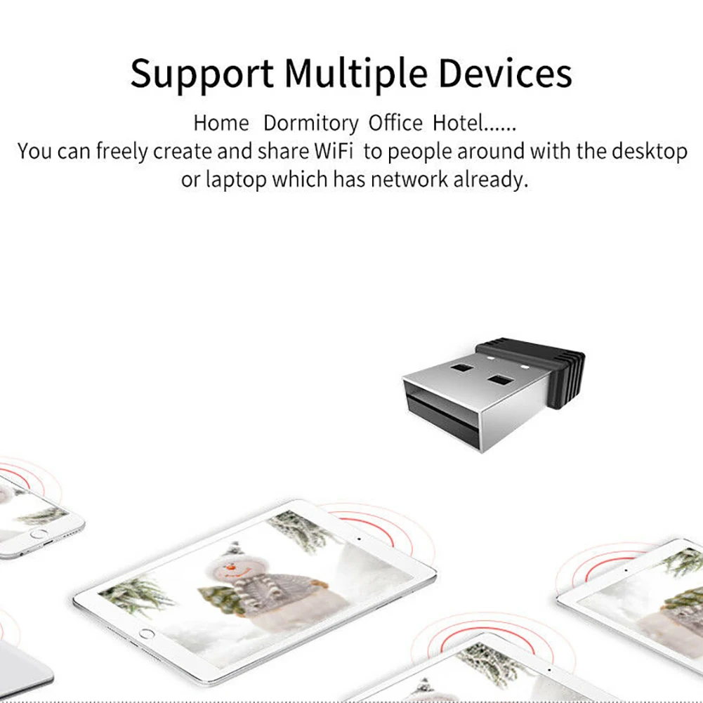 Мини Wifi адаптер Портативный USB WiFi WLAN 150 Мбит/с беспроводная сетевая карта с