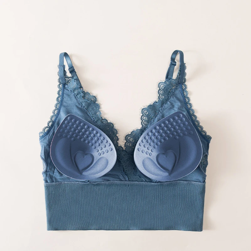 

SALSPOR Lace Tube Top Women Backless Breathable Bra Wireless Sport Lingerie Sexy Padded Crop Top Underwear