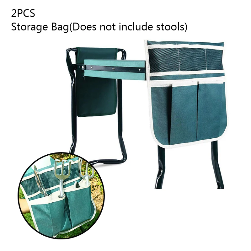 

2Pcs 600D Oxford Cloth Storage Bag Garden Kneeler Stool Bench Tool Pouch Bag Portable Multi Pockets Storage Bag