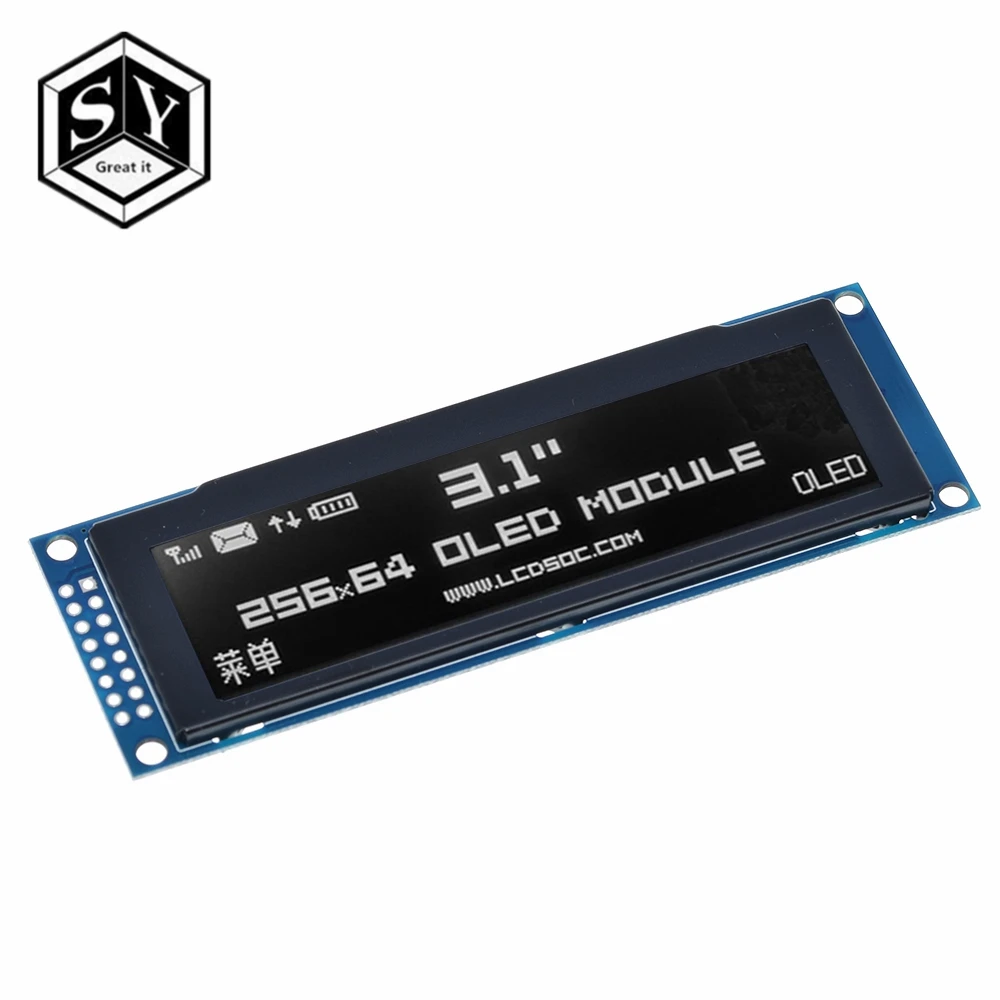 Отличный настоящий oled-дисплей 3,1" 256*64 25664 точек Графический ЖК-модуль дисплей экран LCM SSD1322 контроллер Поддержка SPI
