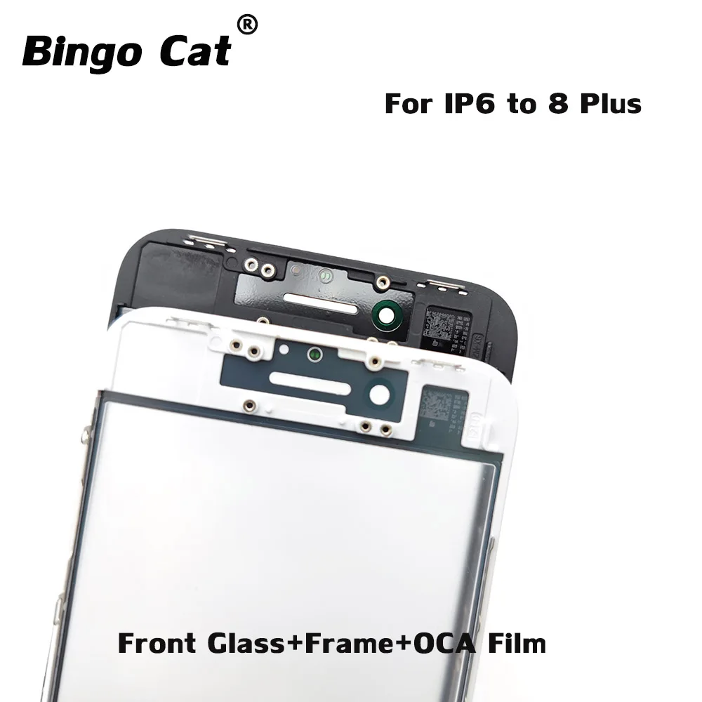 

5 шт. 3 в 1 внешнее стекло + рамка + OCA пленка Замена для iPhone 8 7 Plus 6 6s Plus 7 P 8P 6SP ЖК-экран треснувшего стекла ремонт