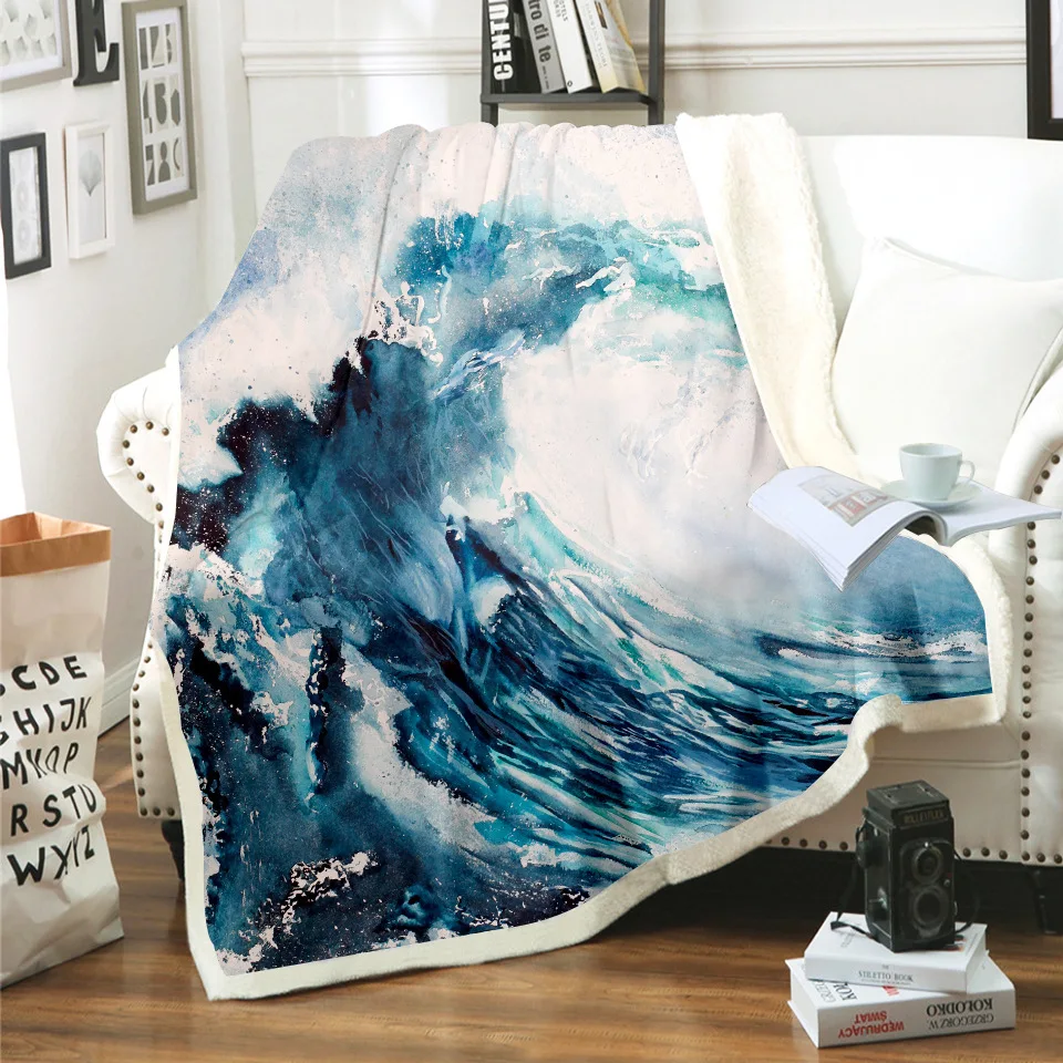 Шерстяное одеяло с цифровым принтом 3D модные одеяла ручной росписи для взрослых