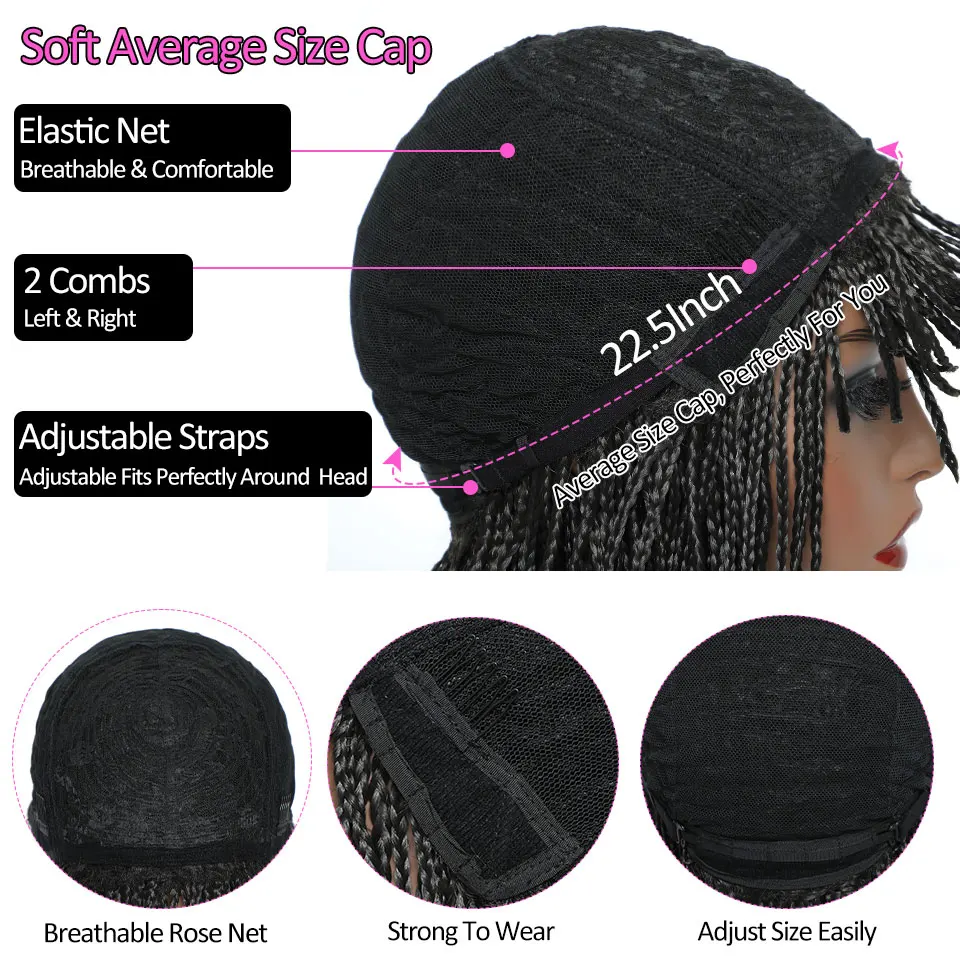 Парик для косичек синтетические плетеные волосы дешевые парики женский черный