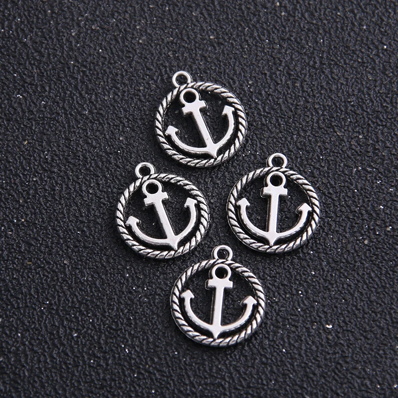 14 шт./лот 15*18 мм античные бронзовые шармы из металлического сплава с круглыми