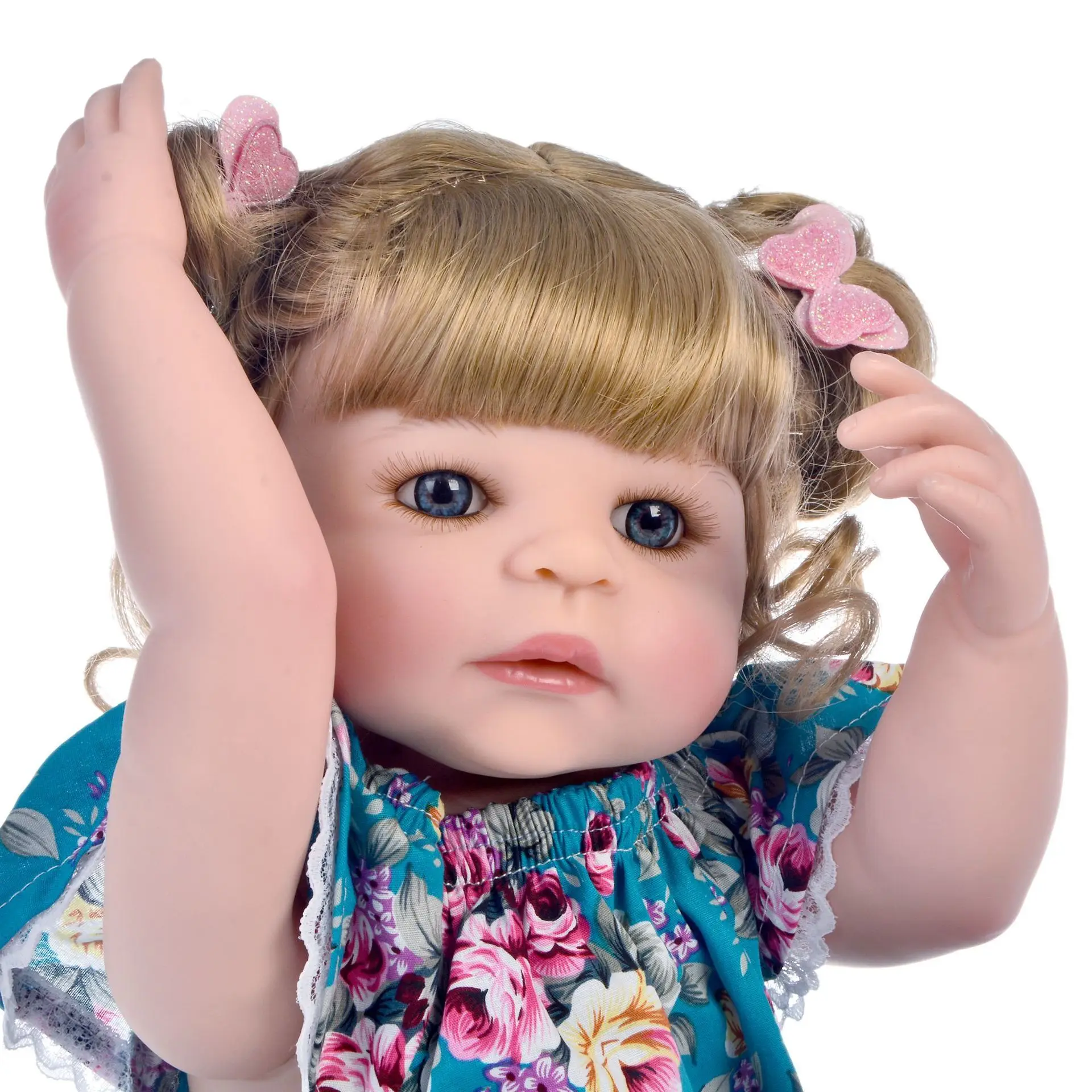 

55cm Cute Reborn Baby Dolls Alive Lifelike Full Body Soft Silicone Enchantimal Dolls For Girls BJD Boneca DIY Toys Kids Playmate