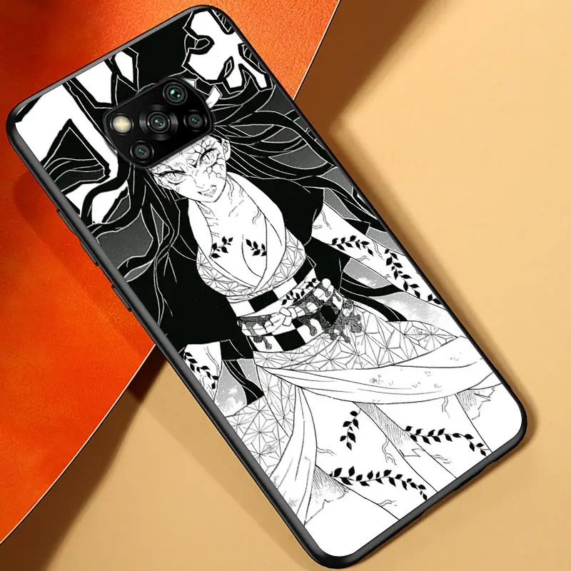 demon slayer anime for xiaomi poco x3 nfc f3 gt m3 m2 x2 f2 pro c3 f1 civi mi play mix 3 a2 a1 6x 5x black phone case free global shipping
