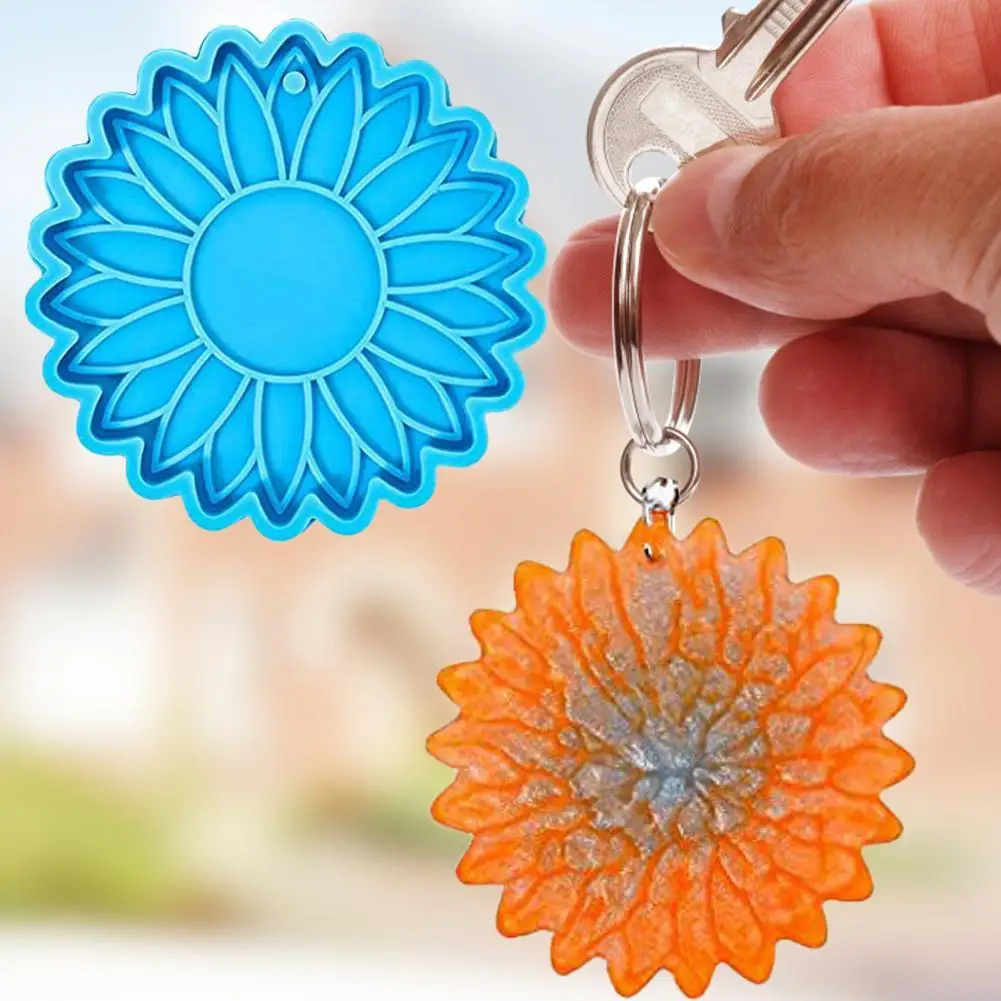 

Easy to Release Silicone Non Stick Flower Pendant Mold Keychain Pendant Craft