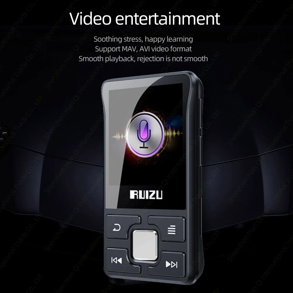 RUIZU X55 Клип Спорт Bluetooth MP3 плеер 8 Гб мини с экраном Поддержка TF карты, FM, запись, электронная книга, часы, шагомер музыкальный плеер