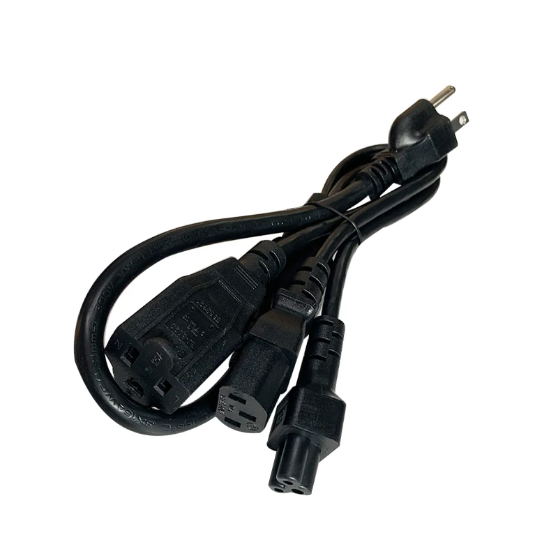 0.6M 16AWG US 5-15P TO C13+C5+5-15R Japan Nema Plug 3 Pin To 5-15R+IEC320 C5+C13 Wire Power Extension Cable Cord | Электроника
