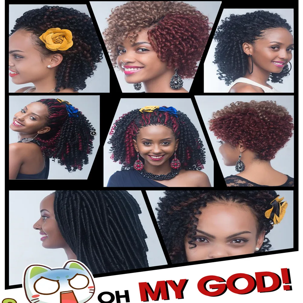 Sallyhair, 14 дюймов, 70 г/упак., вязанные крючком косички, синтетические косички, для наращивания волос, афро, прически, мягкие, искусственные Локи, коричневый, черный, толстый, полный