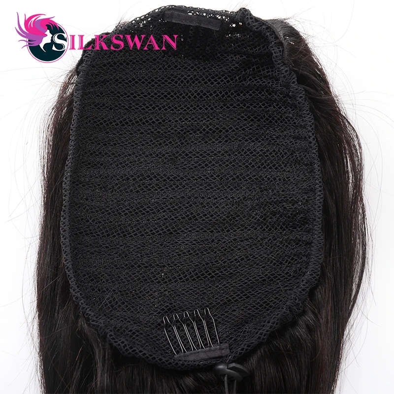 Silkswan Hiar прямые натуральные волосы, средний коэффициент, remy человеческие волосы на заколках для наращивания, регулируемый шнурок