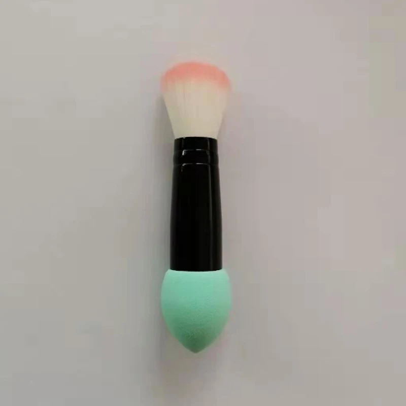 

Pink Color Brushes with Sponge Blusher Brush Cosmetic Tools 1pc Metal 2 Heads Nylon Two Head Professional Make up