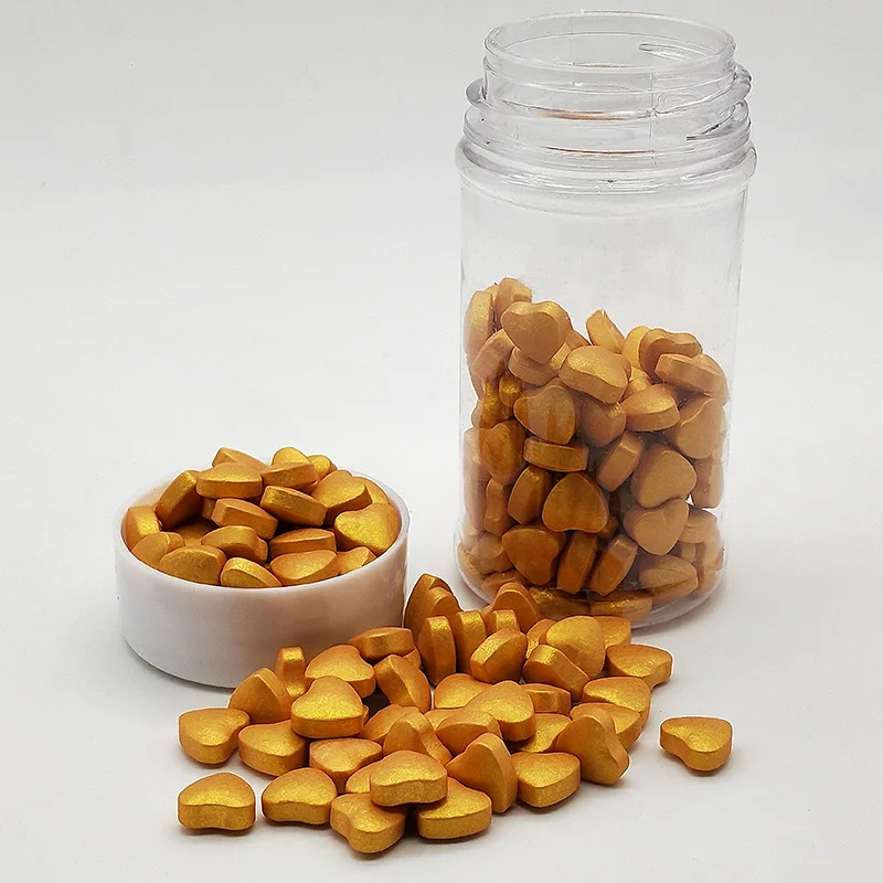 85 г Золотое сердце съедобные акценты сахар разбрызгивает Золотой пастельный