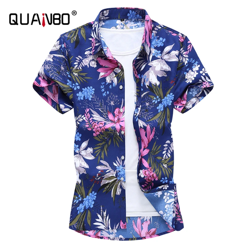 QUANBO Для мужчин комбинезон с цветочным принтом для девочек Повседневное на