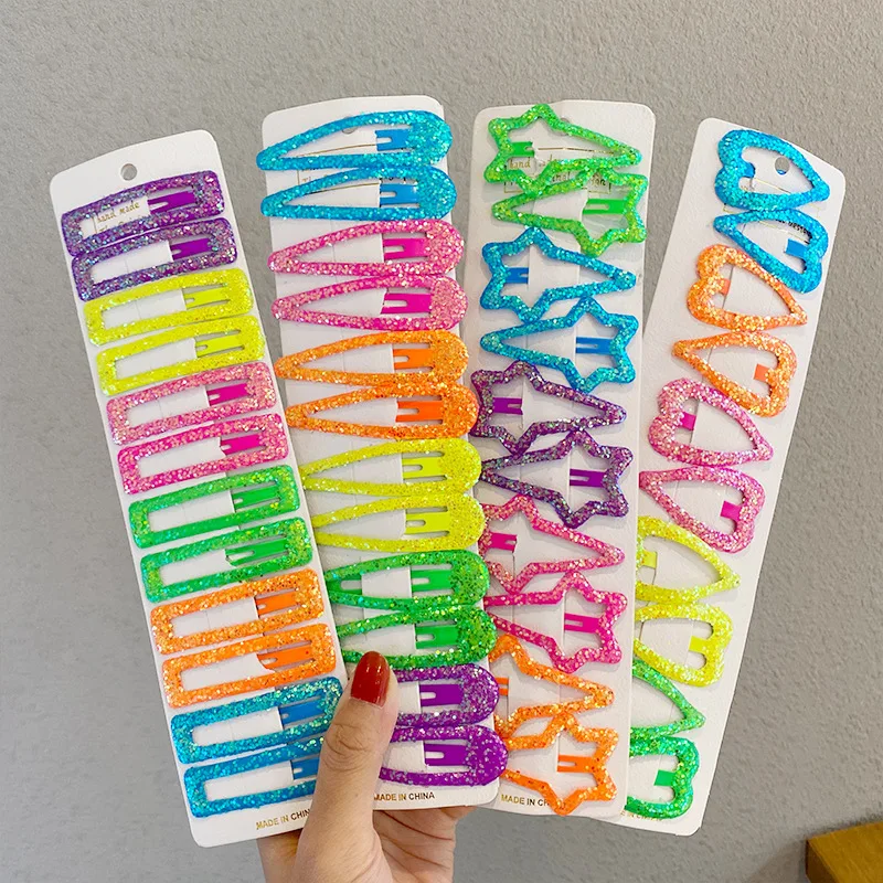 Новинка 2021 блестящий геометрический Набор шпилек принцессы BB подарок для