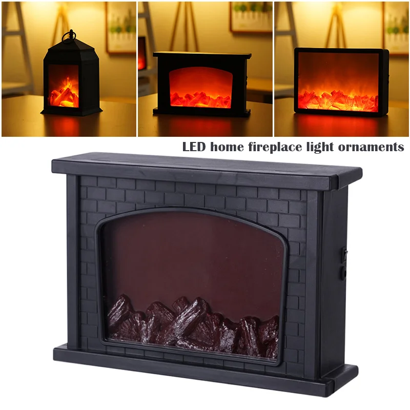 

Led Simulation Fireplace Flame Light Nordic Style Christmas Ornament Home Decoration GQ