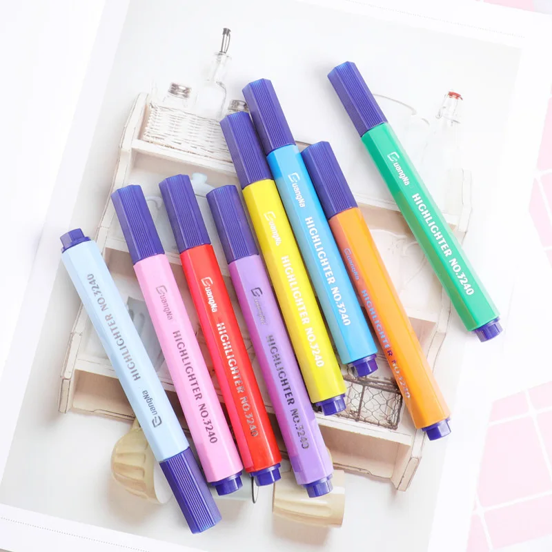 

Color Highlighter Students Use Marker Pen Candy Color Flash Pen To Paint Graffiti Rough Stroke Key Set Art Supplies School