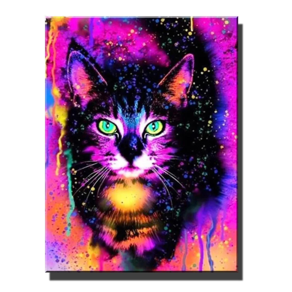 

Graffiti Animal Mosaic Diamond Art Painting Abstract Cat Jewel Cross Stitch Handmade 5D Diy Paint Full Drills Home Decor