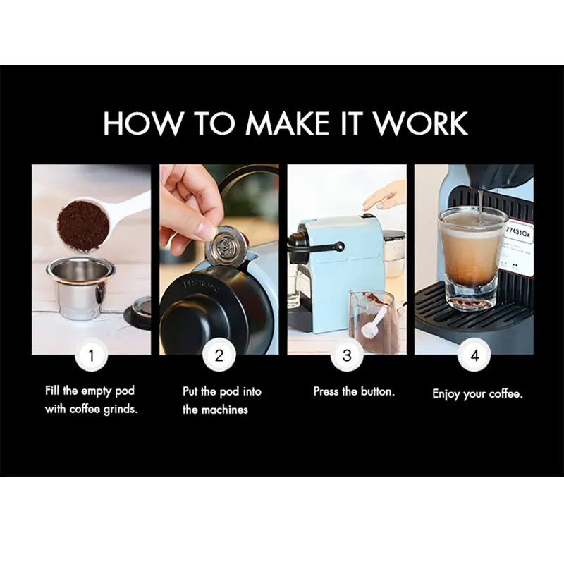 Фильтры для кофе iCafilas многоразовые капсулы из нержавеющей стали Nespresso|Фильтры