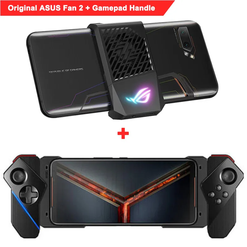Ad Gamepad n Fan 2 Мобильный телефон ASUS ROG Phone 2 с глобальной прошивкой 6,59 ”8G 128G Snapdragon 855 Plus 2,96 Ghz 48MP Android 9 6000mAh NFC игровой телефон - Цвет: Ad Gamepad n Fan 2