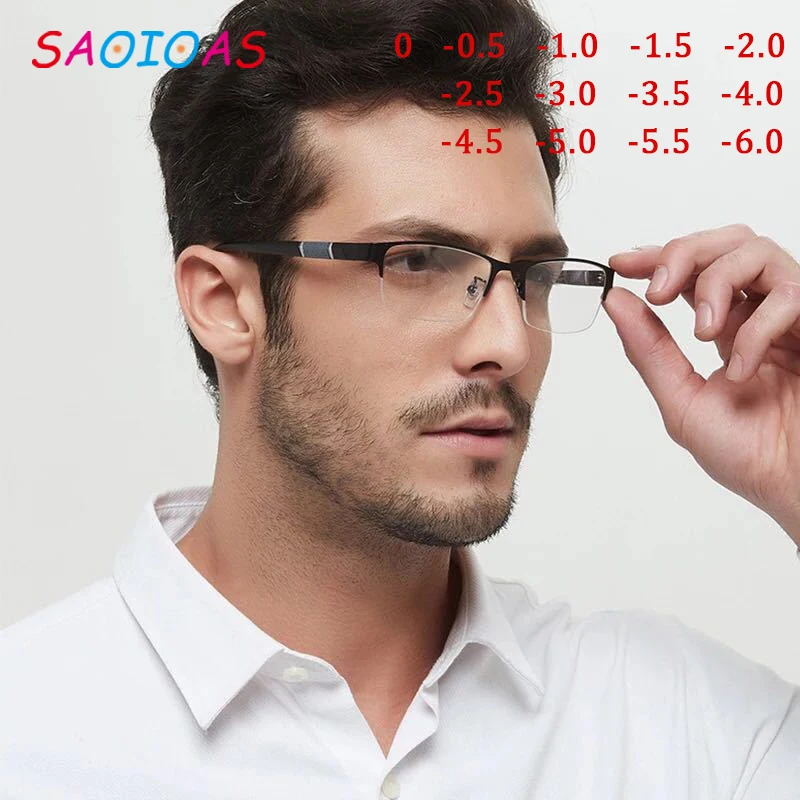 SAOIOAS Classic Half Frame TR90 Finished Myopia Glasses Fashion Student Short Sight Eyewear -1.0 -1.5 -2.0 -2.5 -3.0 -3.5 -6.0 | Аксессуары