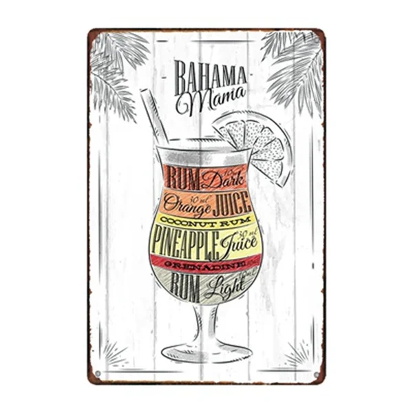 

bahama mama metal Tin Sign 20*30 cm sticker Decor Bar Pub Home Vintage Retro Poster comic sticker