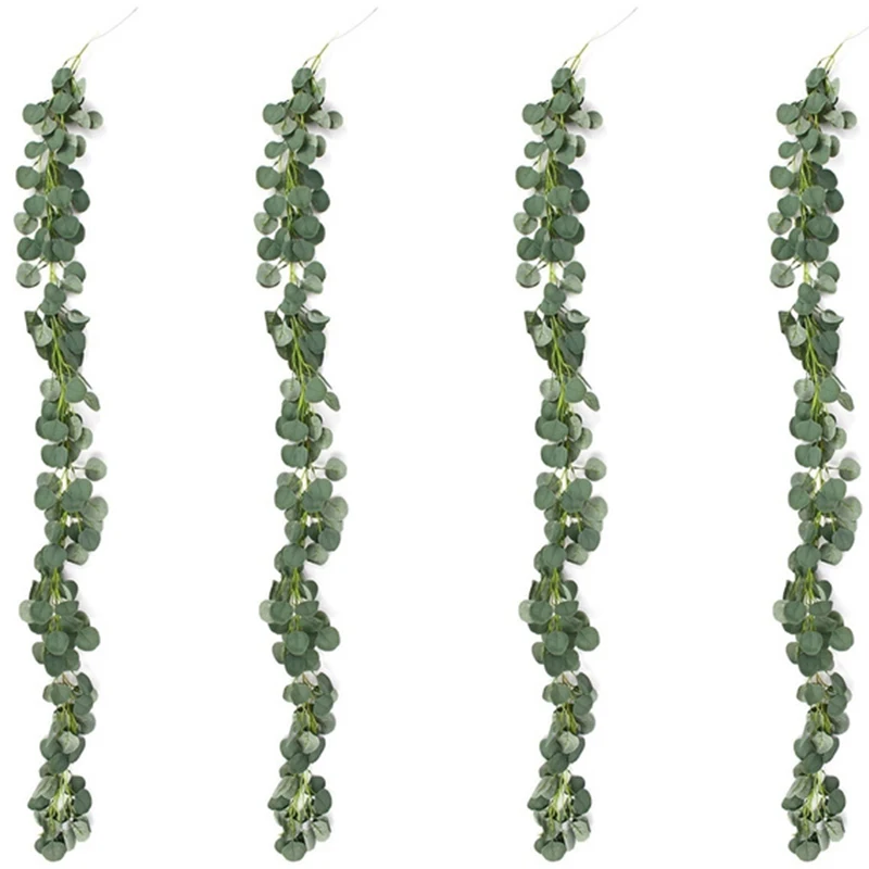 

4 Pcs 80 Inch Artificial Eucalyptus Garland Hanging Rattan Wedding Greenery Home Decor Table Centerpieces Decorations