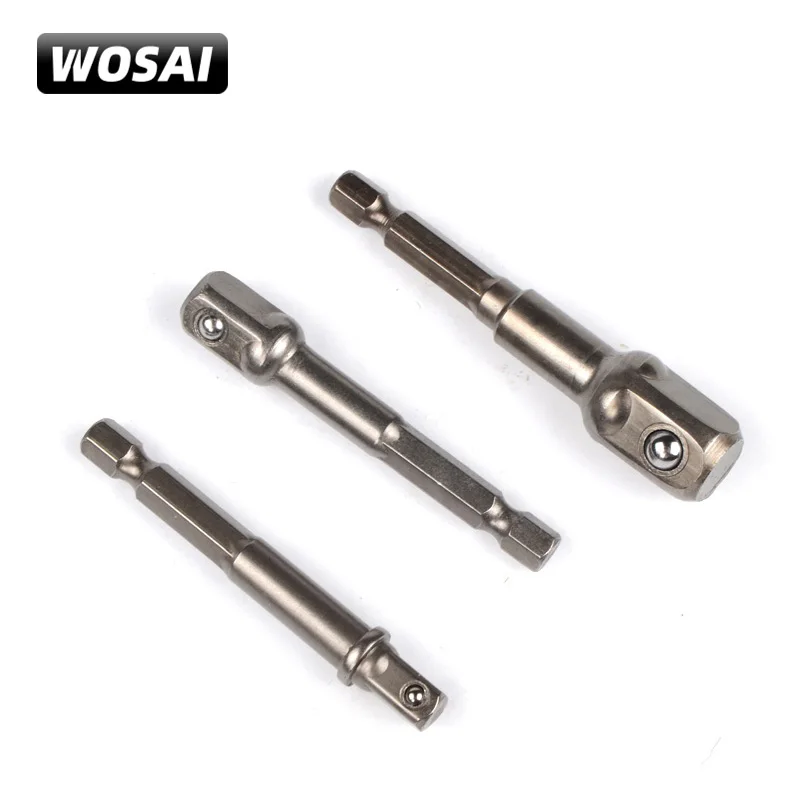 

VVOSAI 3pcs Chrome Vanadium Steel Socket Adapter Set Hex Shank 1/4" 3/8" 1/2" Extension Drill Bits Bar Set Power Tools