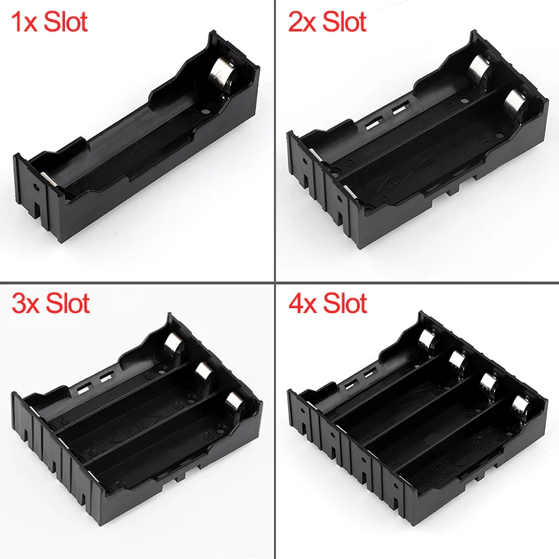 Черные чехлы для внешних аккумуляторов ABS 18650 1X 2X 3X 4X Высококачественная коробка