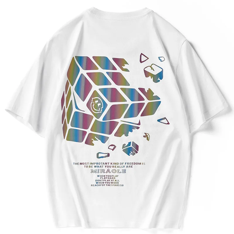 

Ins Trend Summer New Casual Loose Wild Personality Fashion T-Shirt Style Pure Cotton Short-Sleeve Men'S T Shirts For Men