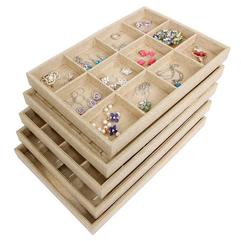 

Stackable 12 Grid Jewelry Tray Showcase Display Organizer